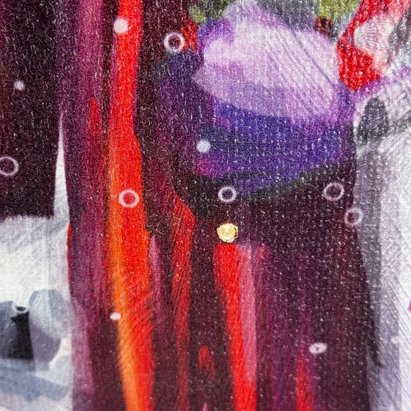 Collectible/Rare Pier 1 Imports Snowman Lighted Glitter Canvas Christmas Wall - Picture 7 of 10